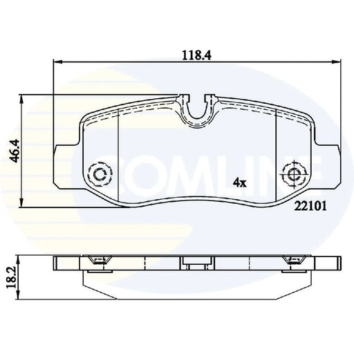 Comline 4 x Rear Brake Pad Set fits Mercedes-Benz Marco Polo Camper 2015 on