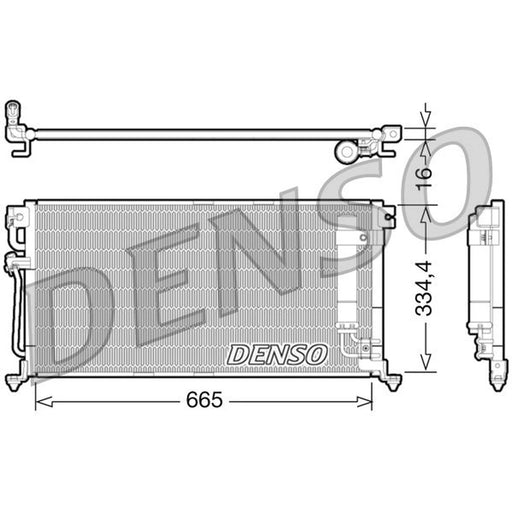 Denso Air Conditioning Condenser fits Mitsubishi Colt 2000-2003