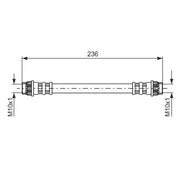 Bosch Brake Hydraulic Hose Line Rear fits Renault Twingo I 1993-2007 1.2