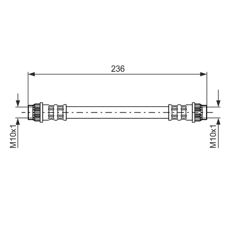 Bosch Brake Hydraulic Hose Line Rear fits Renault Twingo I 1993-2007 1.2