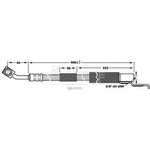 Borg & Beck Brake Hydraulic Hose Line Front Right BBH7029