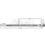 Borg & Beck Brake Hydraulic Hose Line Front Left BBH8467