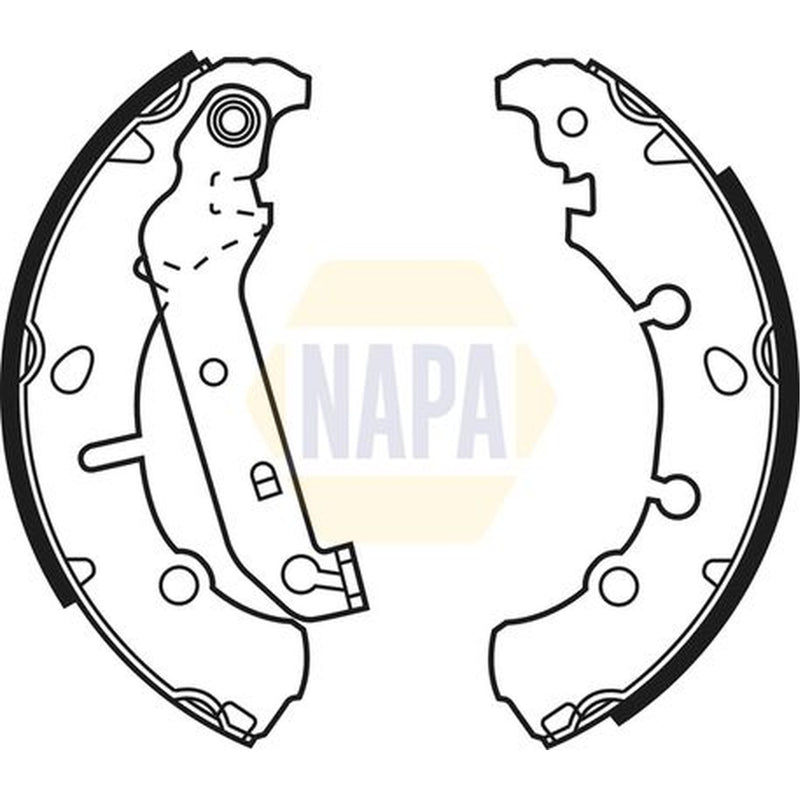 NAPA Brake Shoe Set Axle Kit fits Ford Fiesta 1995-2002 1.0 1.25 1.3 1.4 1.6 1.8