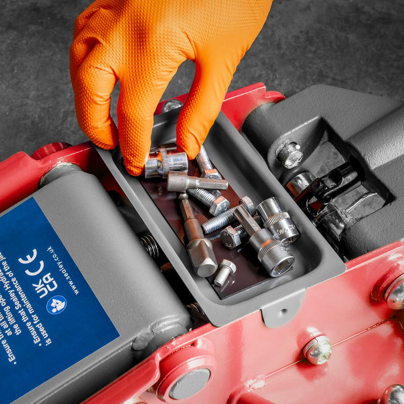 Sealey Low Profile Trolley Jack with Rocket Lift 3 Tonne - Red 3000LE Sealey - Dynamic Drive