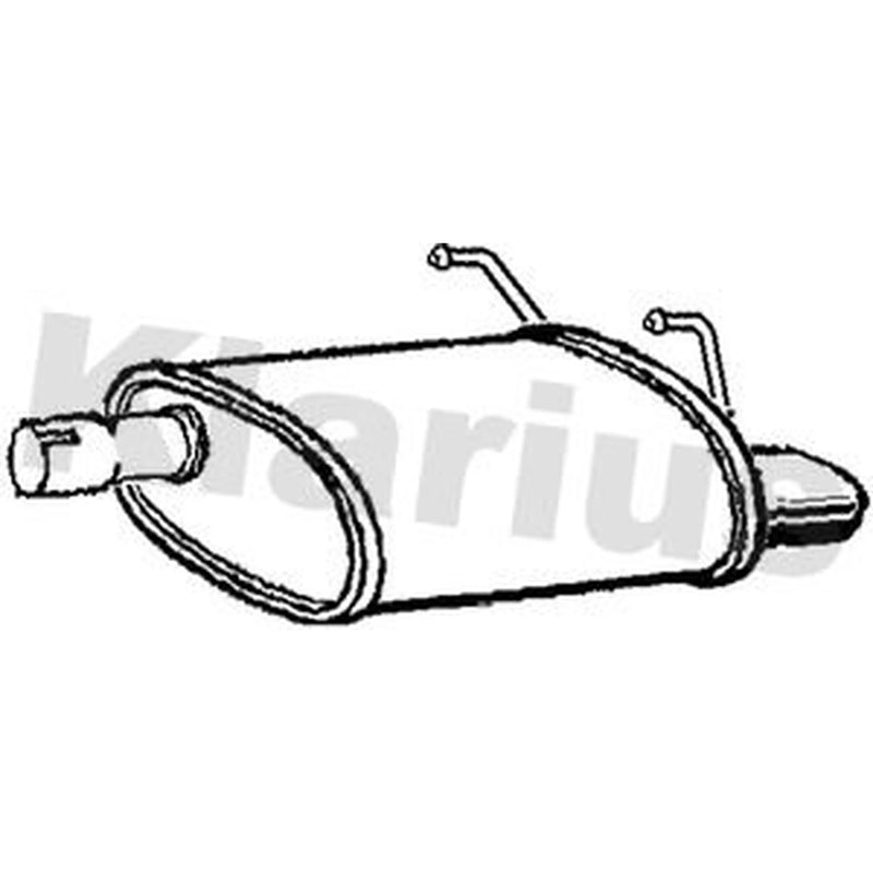 Klarius Box With Tail Pipe Rear fits Fiat 500 2007 on 1.2