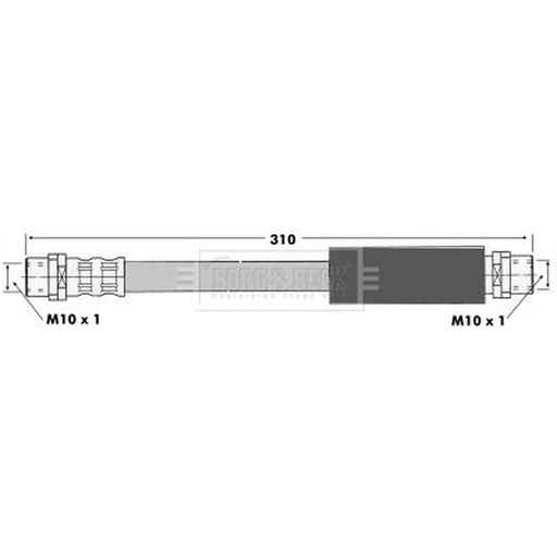 Borg & Beck Brake Hydraulic Hose Line Front BBH6628