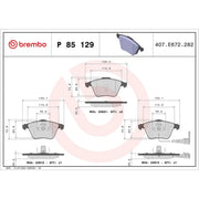 Brembo 4 x Front Brake Pad Set fits Audi A3 2006-2013