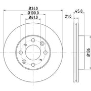 DON Front & Rear Brake Discs & Pads fits Honda Civic 1991-1995 1.5 1.6