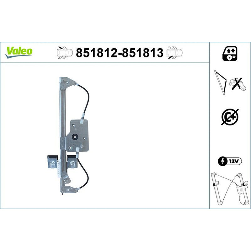 Valeo Electric Window Regulator Lifter Left Rea 851812