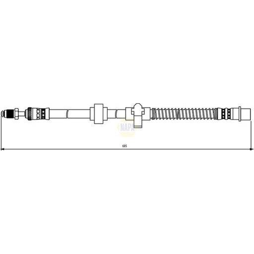 NAPA Brake Hydraulic Hose Line Rear Left fits Citroën C5 III 2008-2016