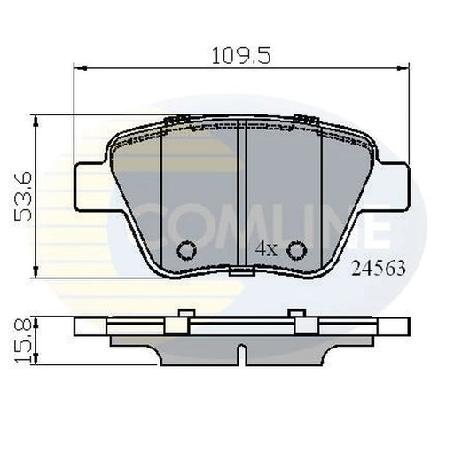 Comline 4 x Rear Brake Pad Set fits Audi A1 2012 on 2.0