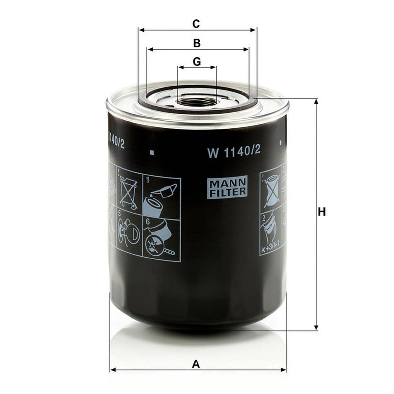 MANN-FILTER Engine Oil Filter fits Volvo F4 1978-1986