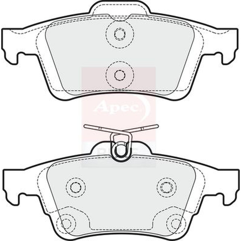 Apec Rear Brake Pad Set fits Ford C-Max II 2010-2019 1.0 1.5 1.6 2.0