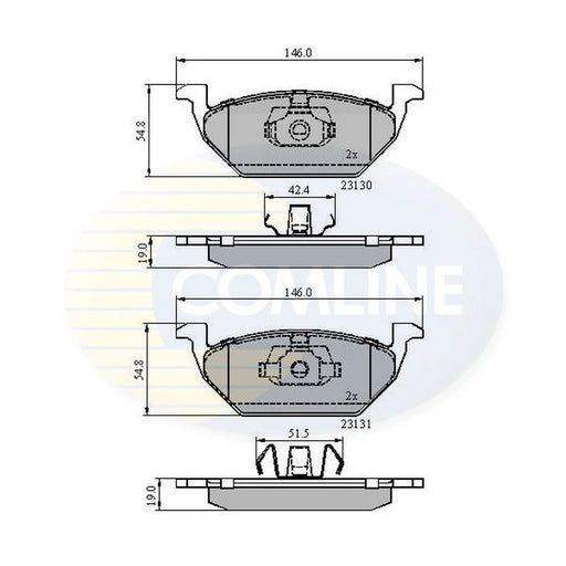 Comline Front & Rear Brake Discs & Pads fits Audi A1 2014-2018 1.0 1.4 1.6