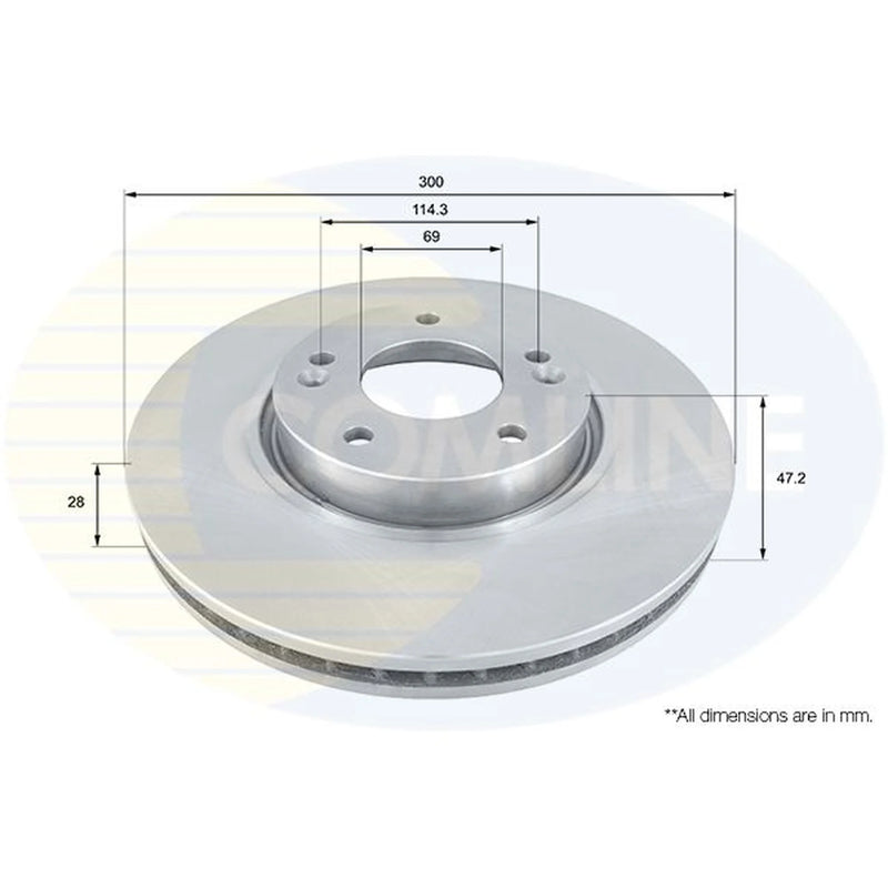 Comline Front & Rear Brake Discs & Pads fits Kia Rio III 2011-2017 1.4