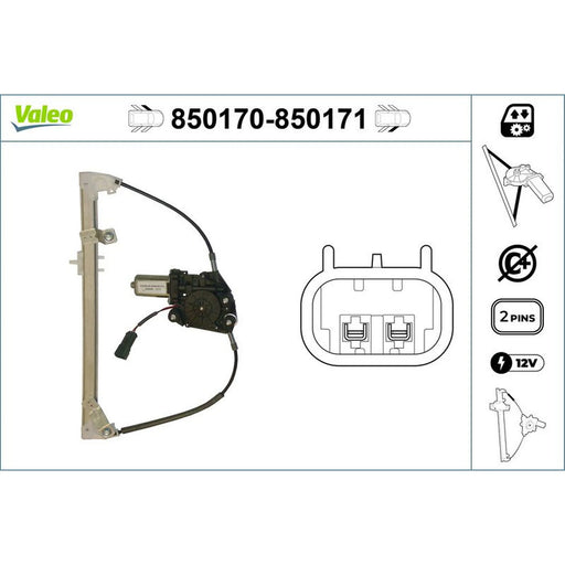 Valeo Electric Window Regulator Lifter Right Front 850171