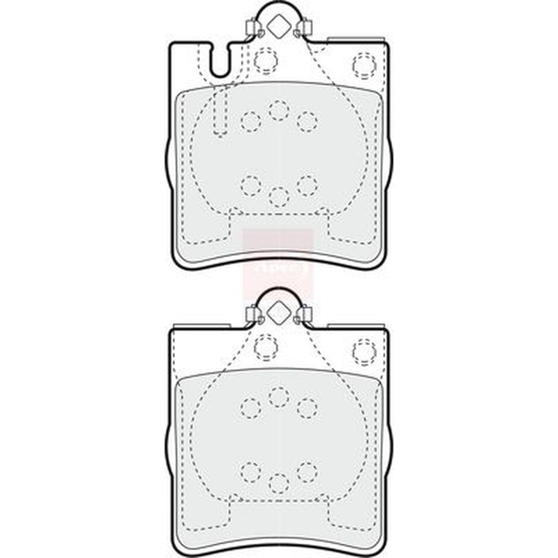 Apec Rear Brake Pad Set fits Mercedes-Benz C-Class 2000-2008
