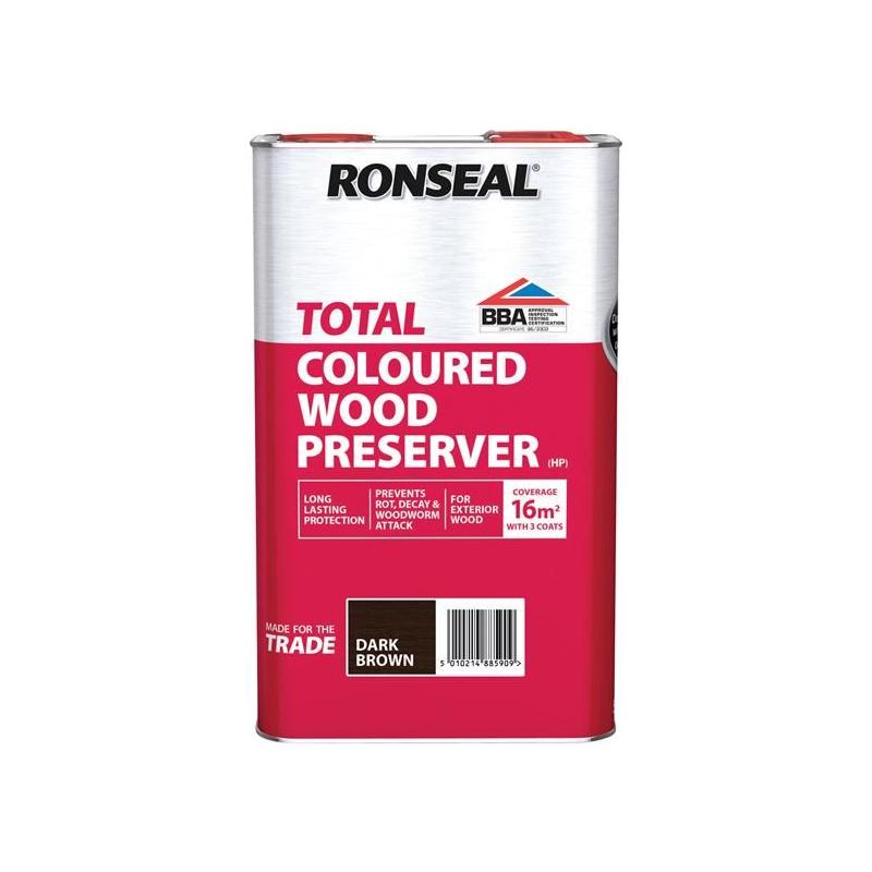 Ronseal Trade Total Wood Preserver Dark Brown 5 litre Ronseal - Dynamic Drive