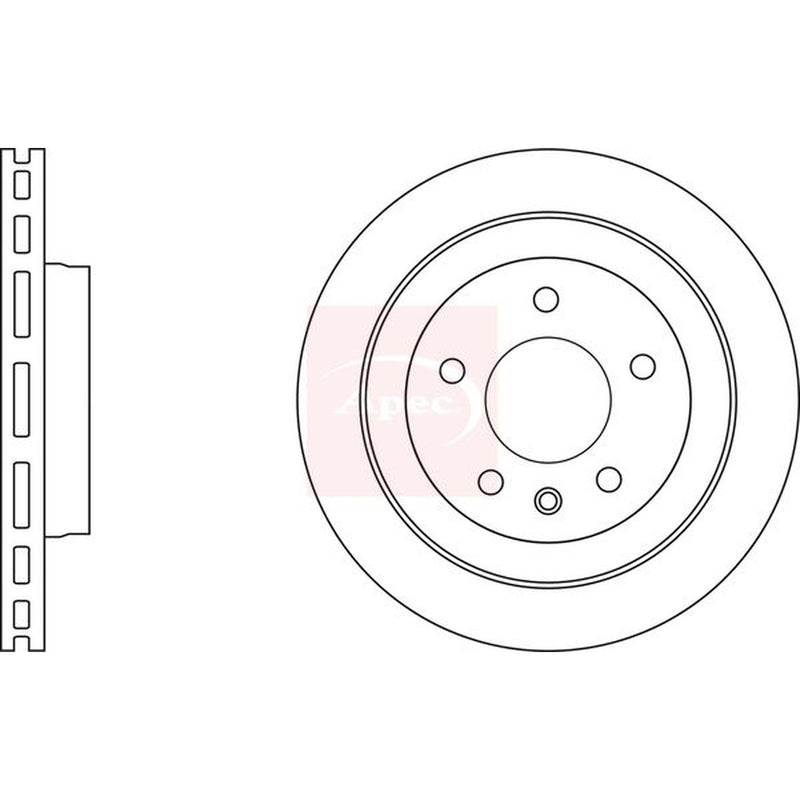 Apec 2 x Vented Brake Discs fits Cadillac Ats 2013 on 2.0
