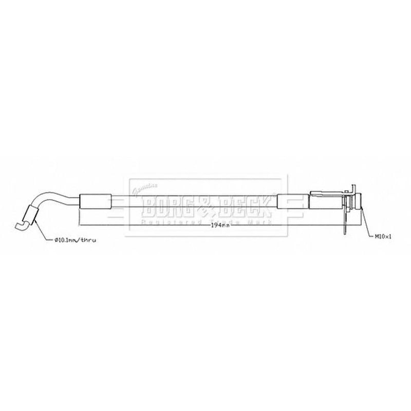 Borg & Beck Brake Hydraulic Hose Line outer BBH8678