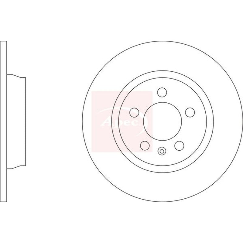 Apec 2 x Solid Brake Discs fits Audi A1 2014-2018