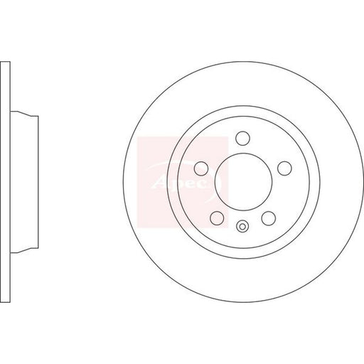 Apec 2 x Solid Brake Discs fits Audi A1 2014-2018