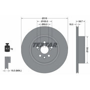 Textar 2 x Internally Vented Brake Discs 92169503