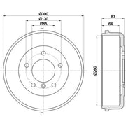 Mintex Brake Drum Assembly Rear fits Mercedes-Benz G-Class 1979-2023