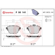 Brembo 4 x Rear Brake Pad Set fits Mercedes-Benz Cls 2017-2018