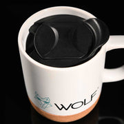 Wolf Outdoors Ceramic Mug with Lid and Cork Base White Wolf Outdoors - Dynamic Drive