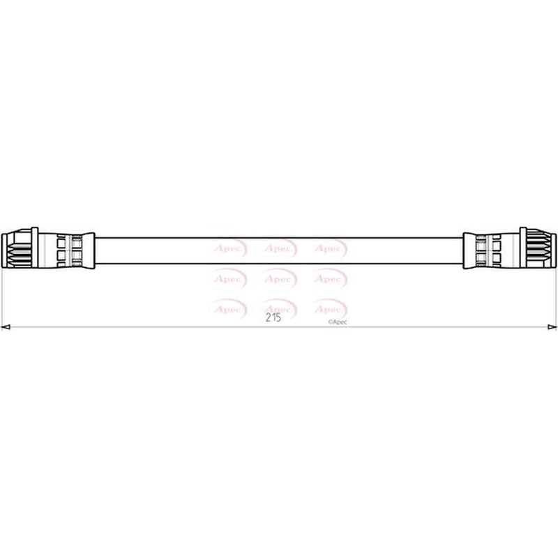 Apec Brake Hydraulic Hose Line Rear fits Citroën C3 Aircross I 2017-2018 1.2 1.6