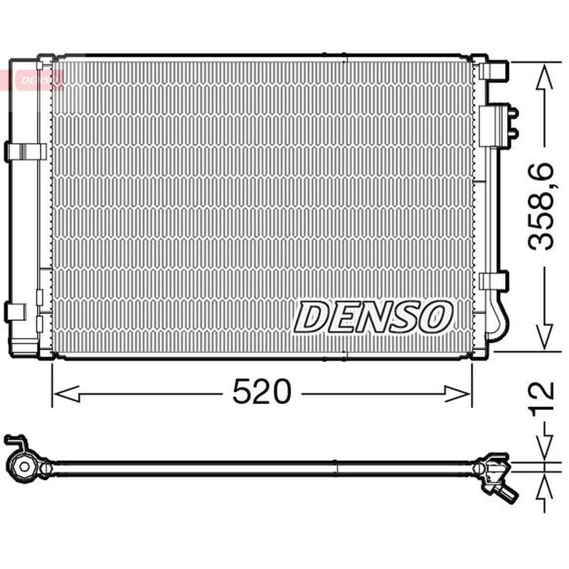 Denso Air Conditioning Condenser fits Hyundai Accent IV 2010-2018 1.4 1.6