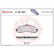 Brembo 4 x Front Brake Pad Set fits Nissan Micra II 1992-2003 1.0 1.3 1.4