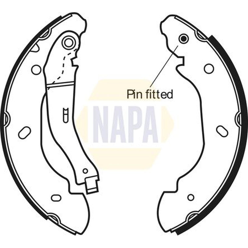 NAPA Brake Shoe Set Axle Kit fits Ford Transit 2000-2014 2.0 2.2