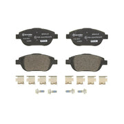 Brembo 4 x Front Brake Pad Set fits Citroën C3 Aircross I 2017-2018 1.2 1.5 1.6