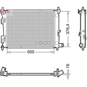 Denso Engine Radiator fits Hyundai Accent IV 2010-2018 1.4 1.6