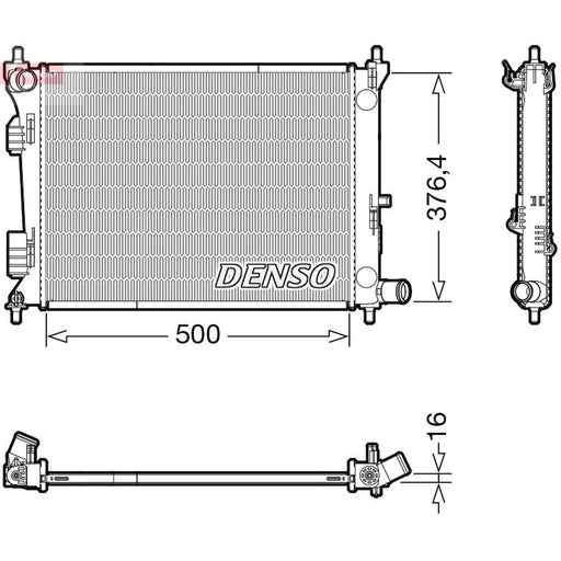 Denso Engine Radiator fits Hyundai Accent IV 2010-2018 1.4 1.6