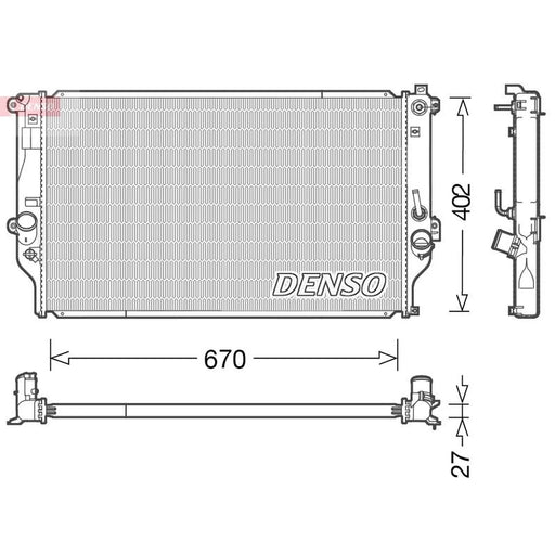 Denso Engine Radiator fits Toyota Rav 4 IV 2012-2019 2.2