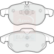 Apec Black Front Brake Pad Set fits Cadillac Bls 2006-2010 1.9 2.0 2.8