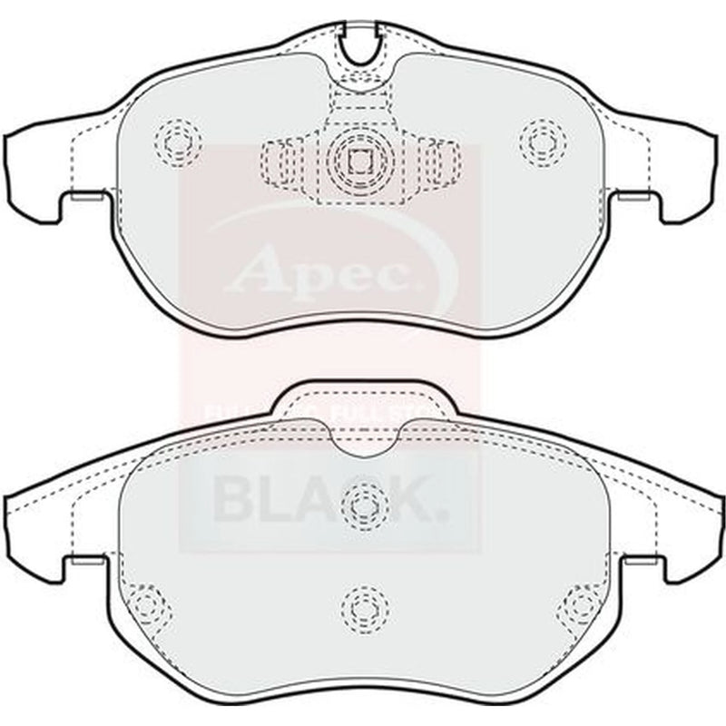 Apec Black Front Brake Pad Set fits Cadillac Bls 2006-2010 1.9 2.0 2.8
