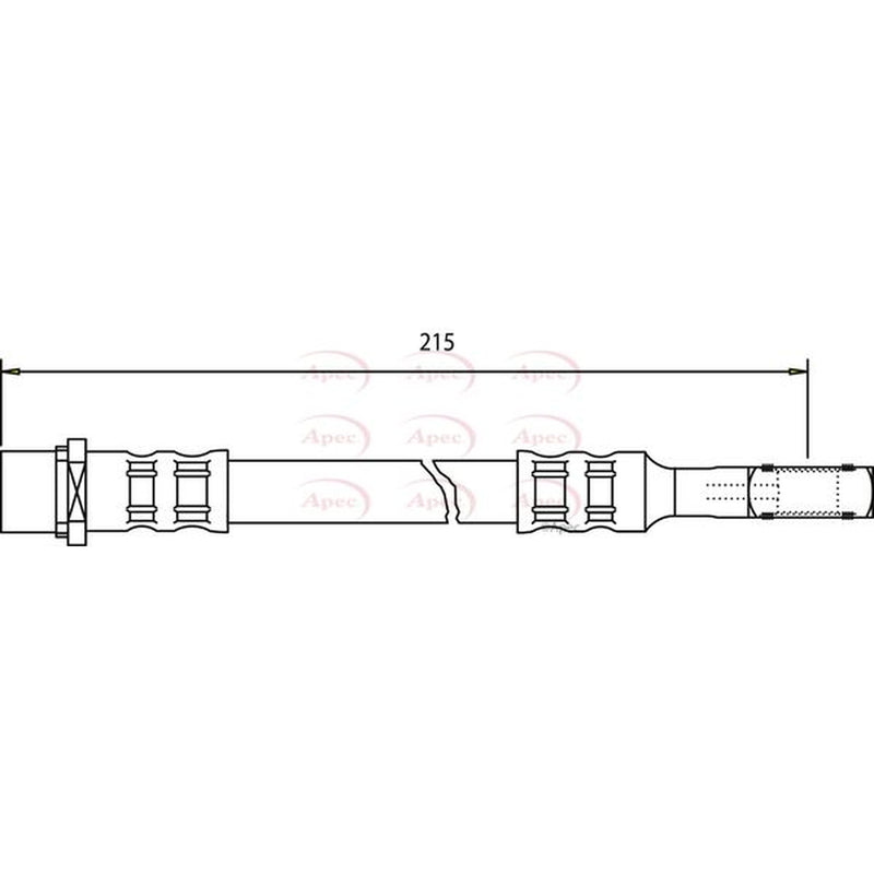 Apec Brake Hydraulic Hose Line Rear fits Opel Astra F 1991-1998 1.6 2.0