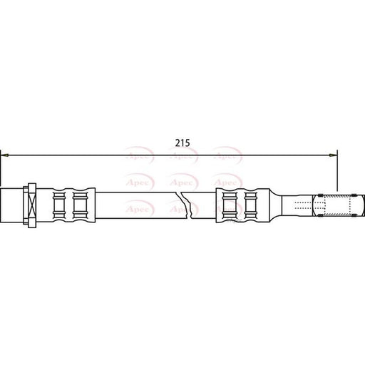 Apec Brake Hydraulic Hose Line Rear fits Opel Astra F 1991-1998 1.6 2.0