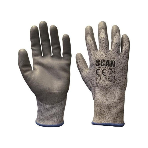 Scan Grey PU Coated Cut 5 Gloves - XXL (Size 11) Scan - NN4 Online