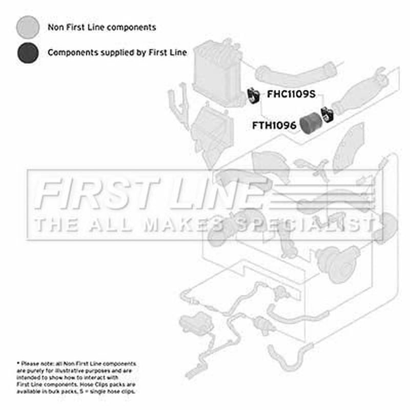 First Line Intercooler Turbo Charge Air Hose fits Audi A3 1996-2003 1.8 1.9