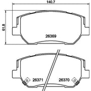 Mintex Front Brake Pad Set fits Hyundai Santa Fe IV 2018-2020 1.6 2.4