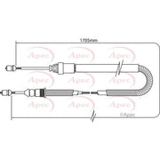 Apec Handbrake Cable Right Rear CAB1333
