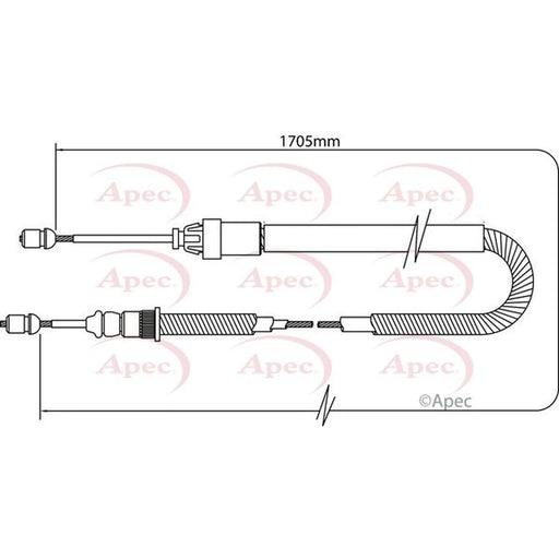 Apec Handbrake Cable Right Rear CAB1333