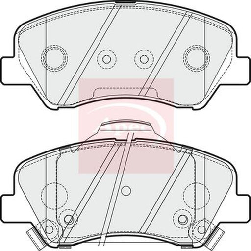 Apec Front & Rear Brake Discs & Pads fits Kia Rio III 2011-2017 1.2 1.25 1.4 1.6