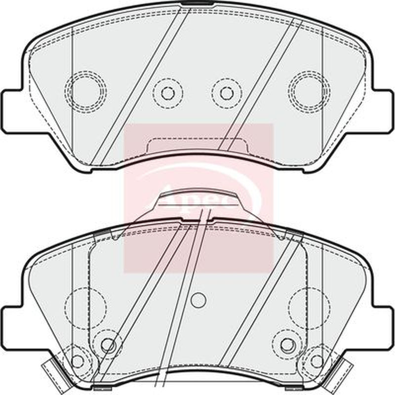 Apec Front Brake Pad Set fits Hyundai Accent IV 2010-2018 1.4 1.6