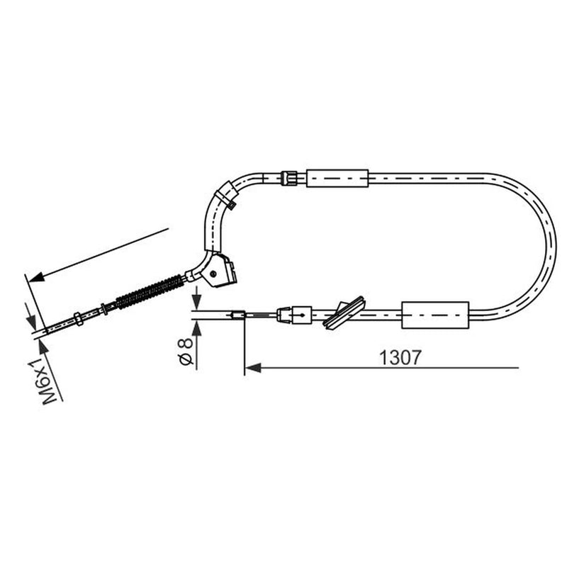Bosch Handbrake Cable Front fits Mercedes-Benz B-Class Sports Tourer 2005-2011